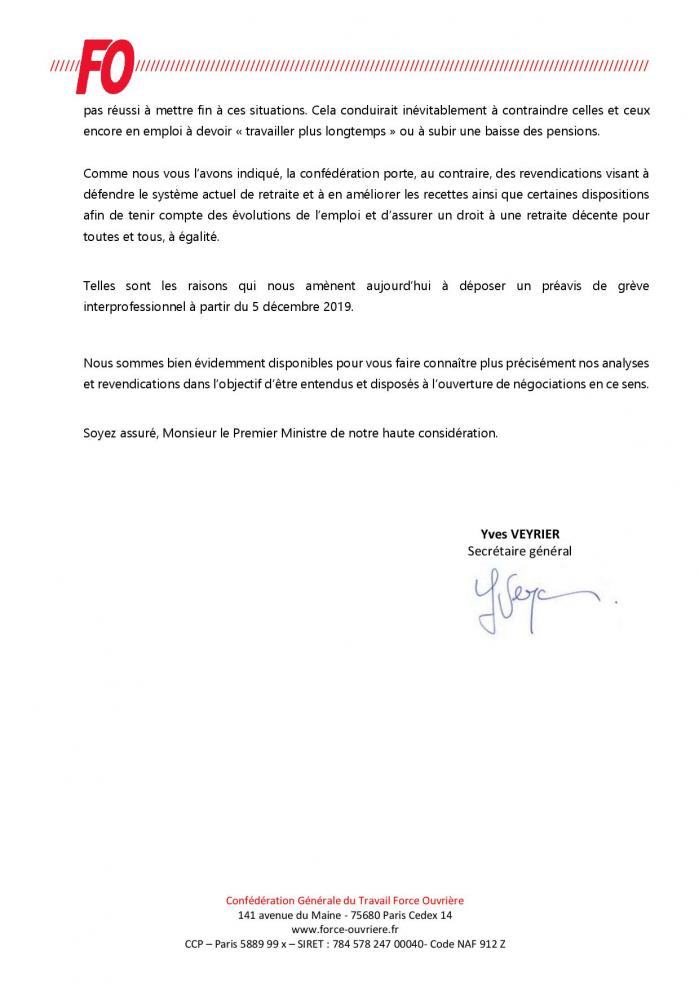 Annexe circ n 211 2019 monsieur edouard philippe preavis de greve interprofessionnelle du 5 decembre page 002