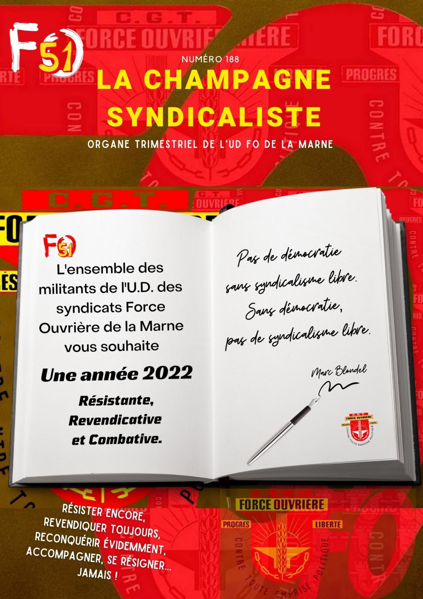 La champagne syndicaliste nume ro 188 octobre novembre de cembre 2021