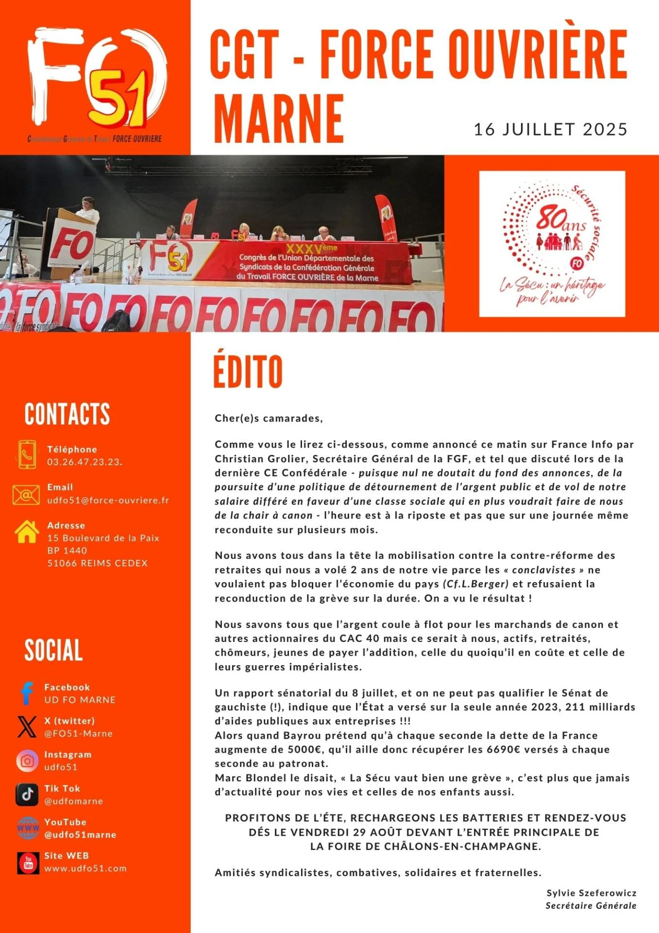 ÉDITO du 16 juillet 2025