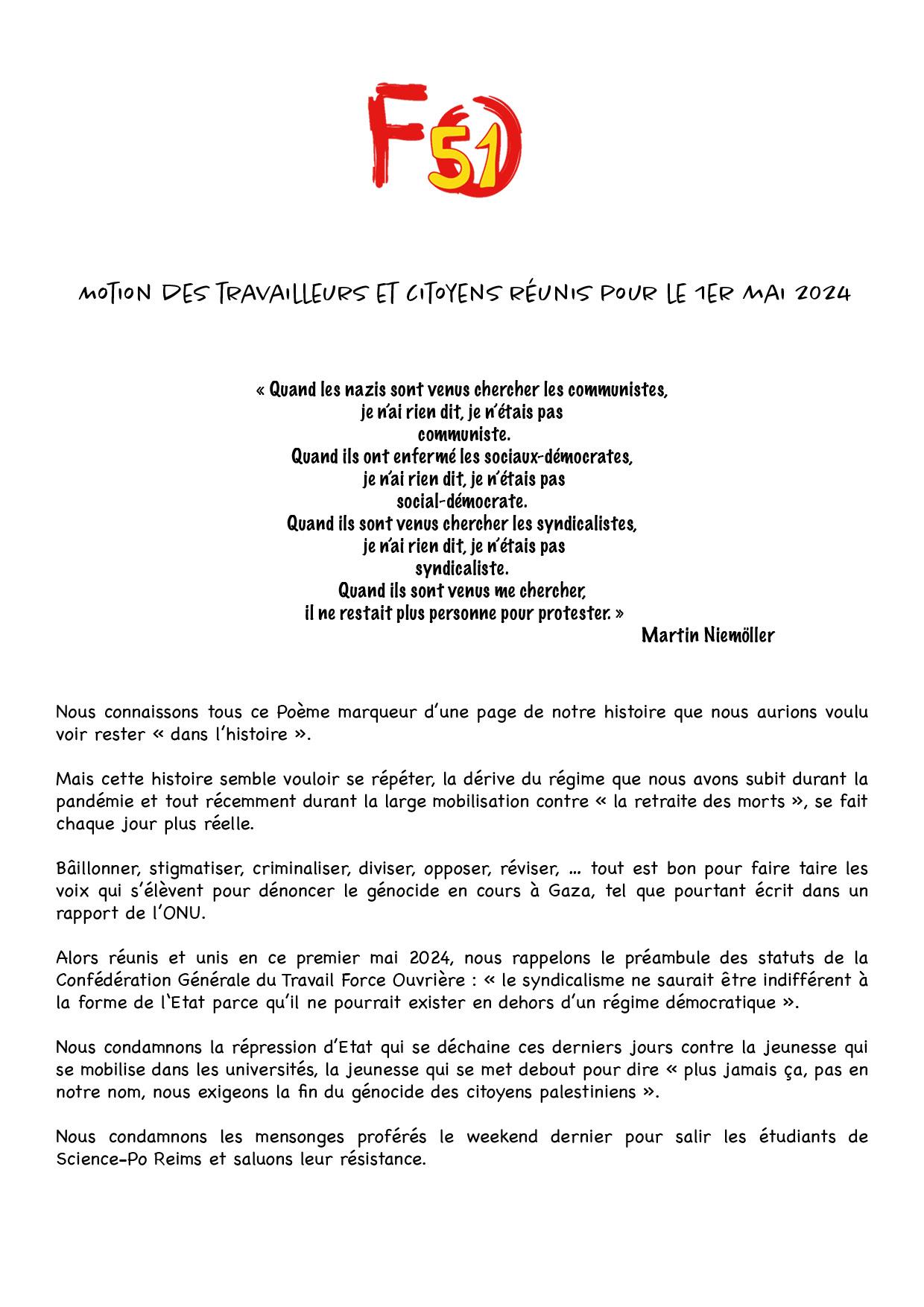 2024 05 01 motion des travailleurs et citoyens pour le 1er mai 2024