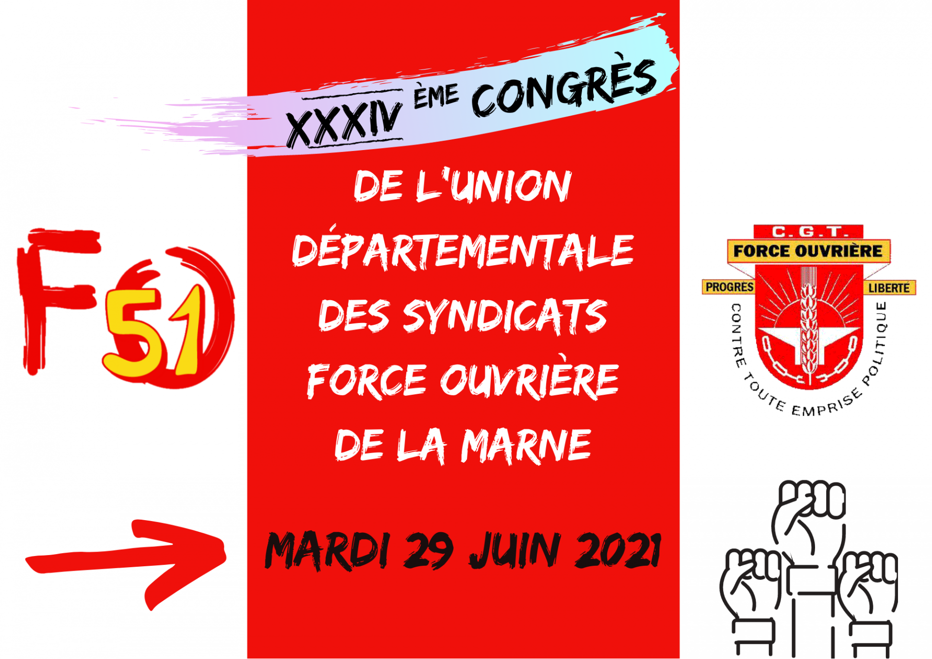 Affiche xxxiv congres blanc noir