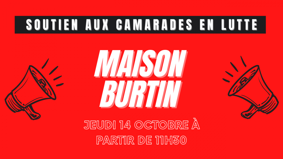 Maison BURTIN : BBQ pour soutenir nos camarades en lutte