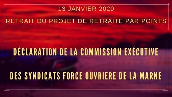 La Commission Exécutive de l’Union Départementale des Syndicats Force Ouvrière de la Marne