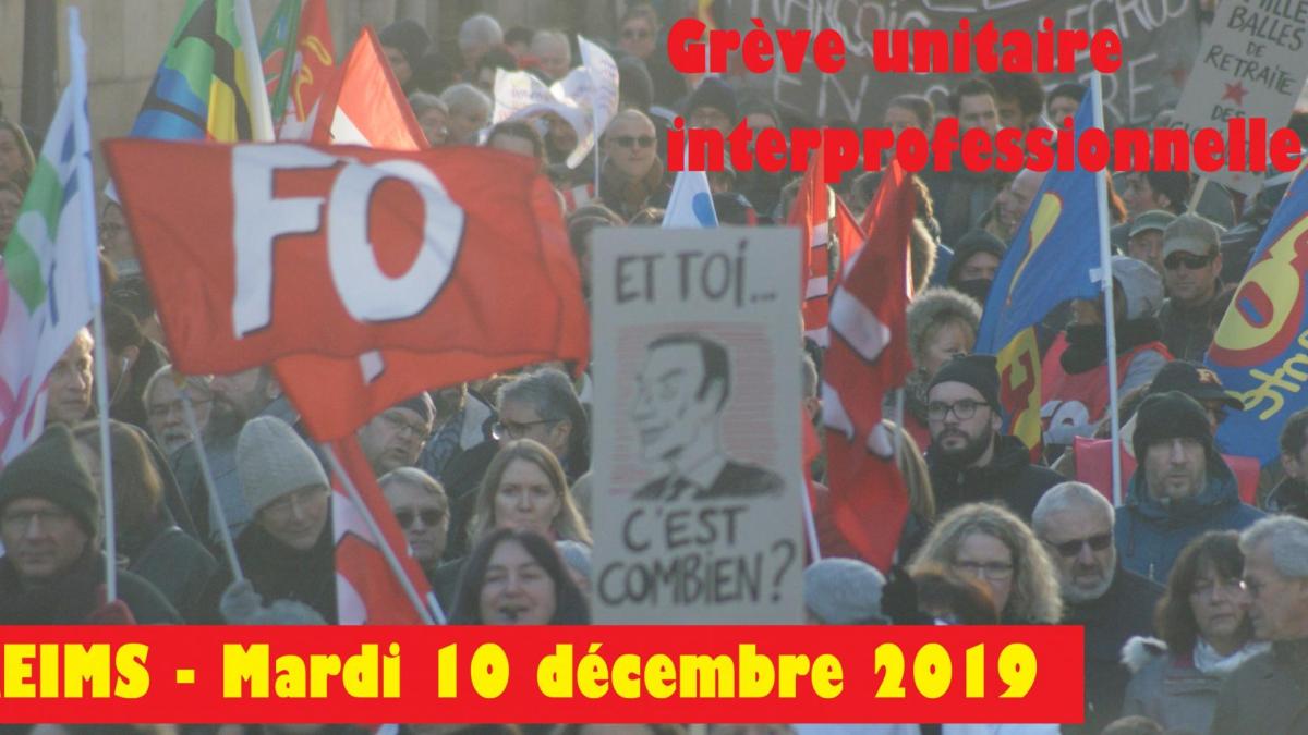 Grève Interprofessionnelle Unitaire- 10 décembre 2019- Reims