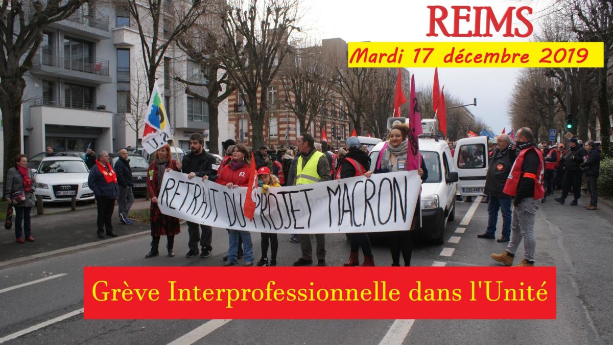 Grève Interprofessionnelle Unitaire- 10 décembre 2019- Reims
