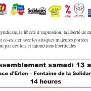 Flyer rassemblement samedi 13 avril
