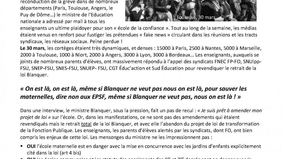 Ni amendable ni negociable retrait de la loi blanquer