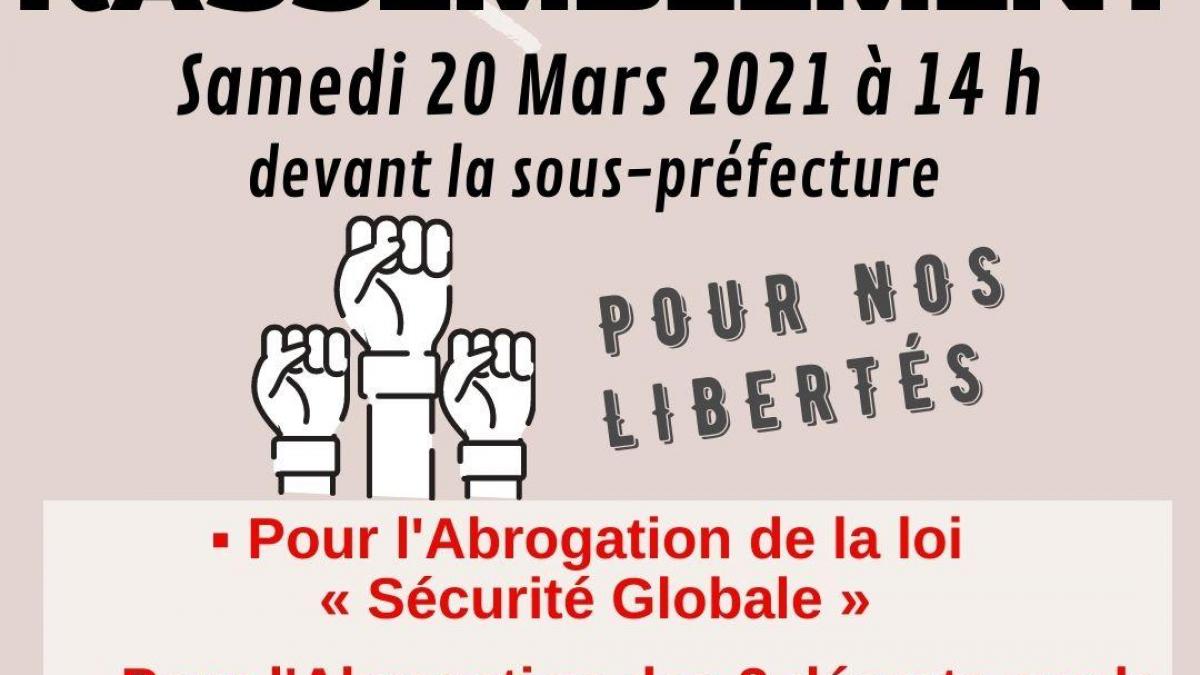 Rassemblement Pour nos Libertés à Reims le 20 mars 2021 - Prise de parole de FO51