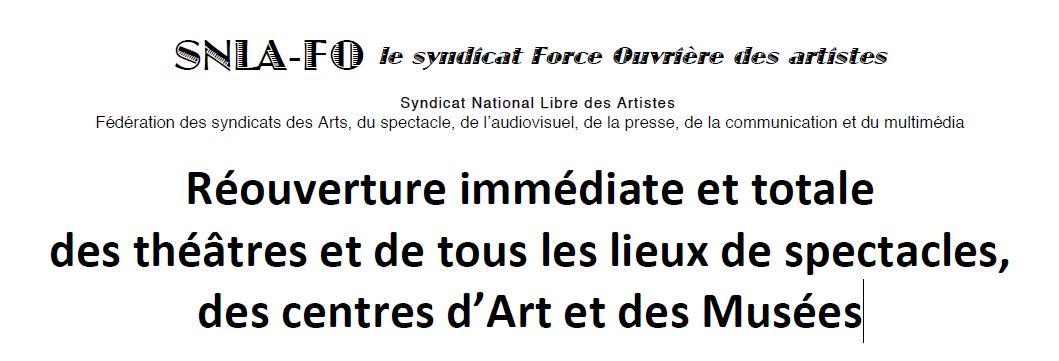 Reouverture immediate culture snla fo logo